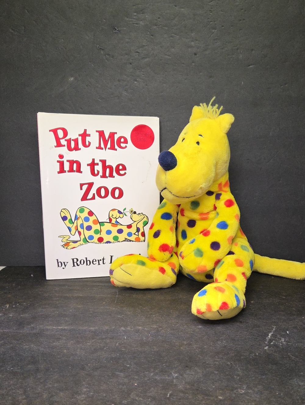 “Put Me In The Zoo” Book & Matching Plush Spotted Dog by Robert Lopshire